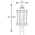 thumbnail image 2 of Progress Lighting, Edition, 1-Light, Post Lantern, Antique Bronze, Clear Water Glass, Aluminum, 2 of 2