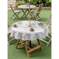 thumbnail image 4 of Outdoor Tablecloth with Umbrella Hole for Patio/Picnic/Party/Camping, Watercolor Floral Waterproof Table Cloth Round Cover Washable, Spring Flowers Leaves Botanical Wood Grain (Dia 60"), 4 of 8