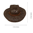 thumbnail image 2 of KAKOWELY 1 sombrero de playa estilo occidental, protector solar, vaquero, de paja, para protegerse del sol., 2 of 5