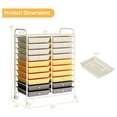 thumbnail image 3 of 20 Drawer Rolling Storage Cart, Art Cart Organizer with Wheels for Makeup, Tool, Paper, Multipurpose Storage Cart with Drawers for Office, Home, Classroom, Teacher, School (Yellow), 3 of 9