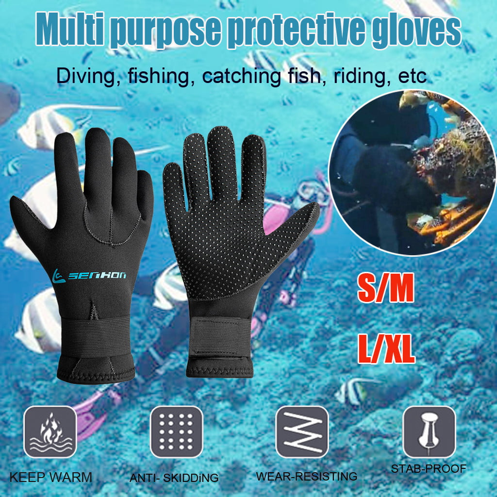 Super Stretchy 3mm Neoprene Winter Sport Swimming Snorkeling Diving Gloves S 
