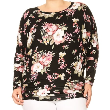 dolman sleeve floral plus b5000 tunic knit tee xl shirt