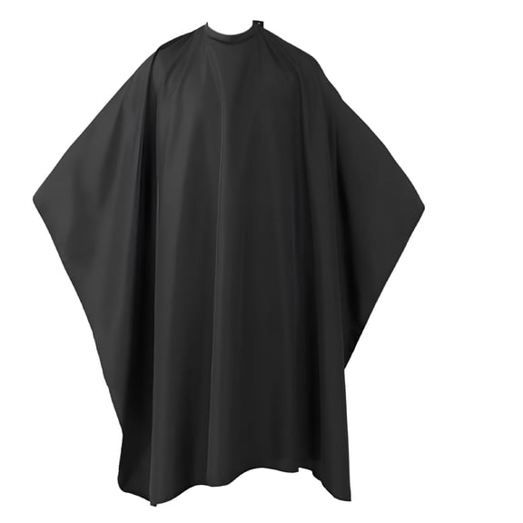 TELOLY Professional Barber Cape Salon Cape with Snap Closure for Hair Cutting Capes for Hairstylist Black