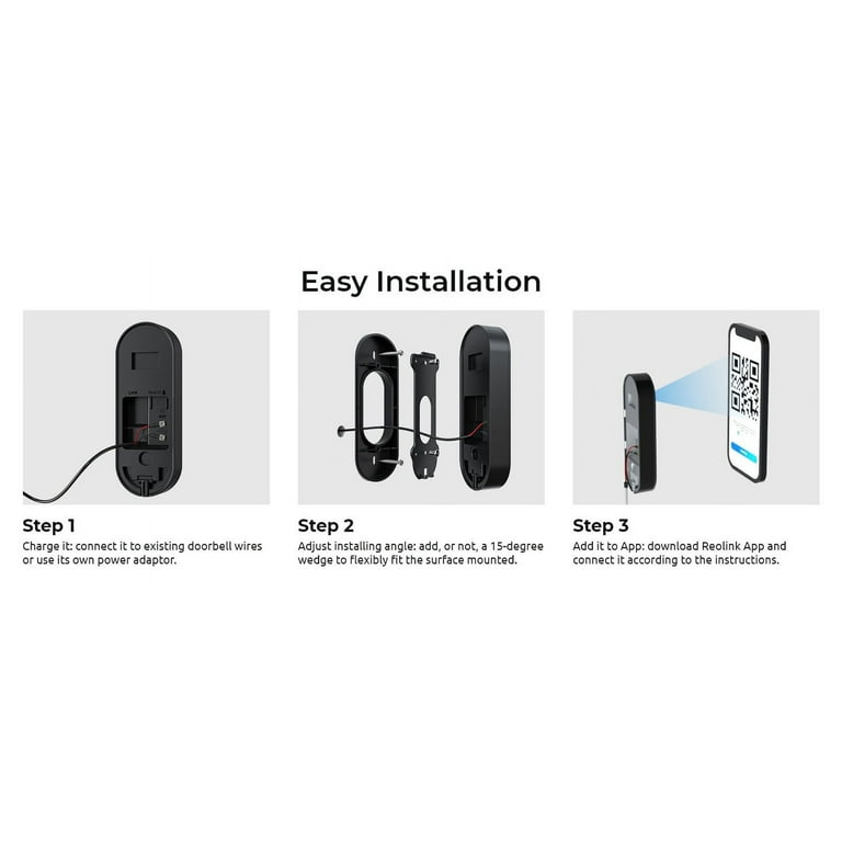 REOLINK 5MP WiFi Doorbell Camera, Ultra HD, 180° View, Waterproof