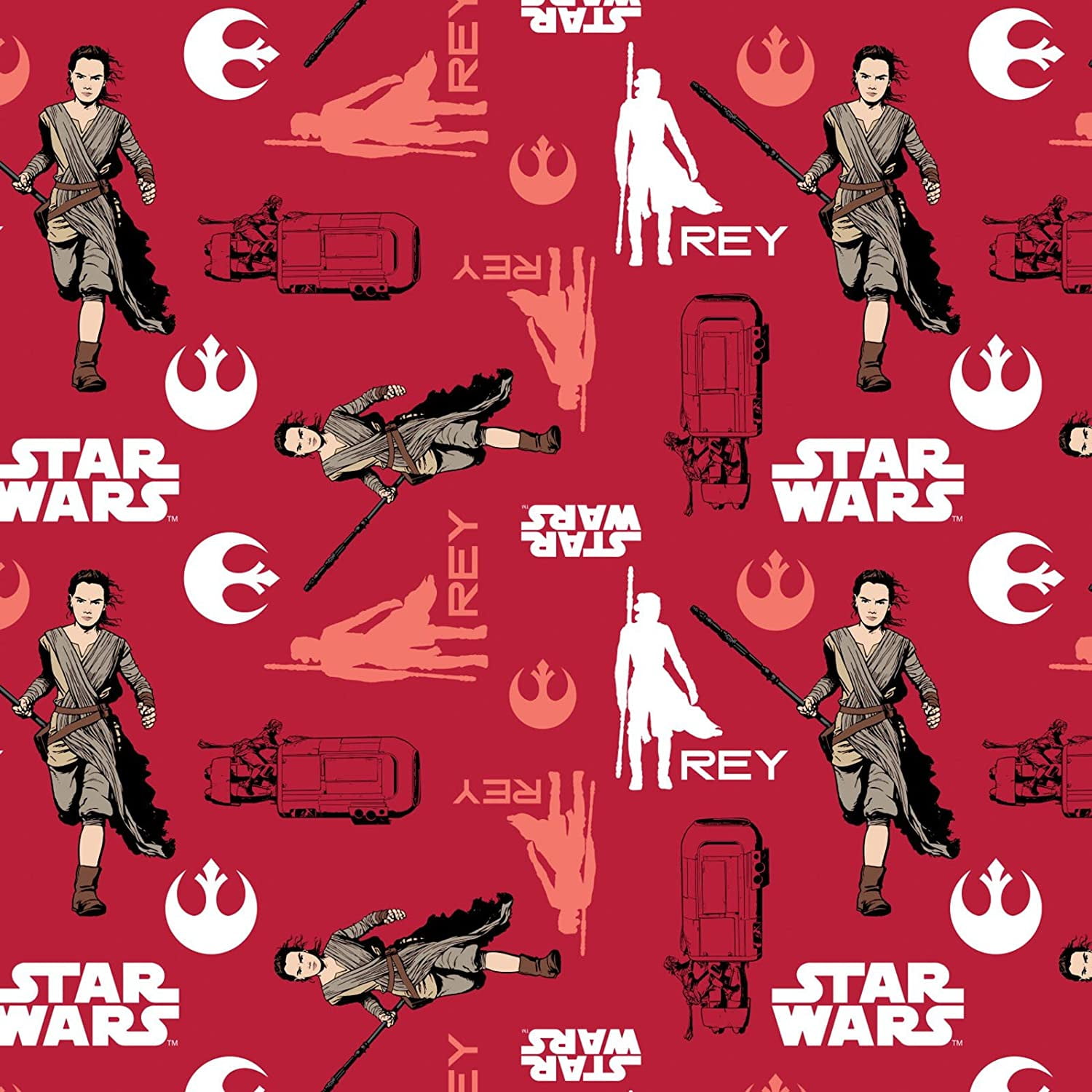 Ruby Star Wars the Force Awakens Rey Fabric By the Yard Camelot