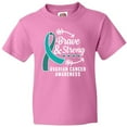 thumbnail image 3 of Inktastic Ovarian Cancer Awareness Brave and Strong with Arrows Youth T-Shirt, 3 of 5