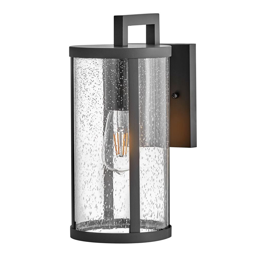 82050BK Lark Alfie - 12W 1 LED Small Outdoor Wall Lantern In Transitional-13 Inches Tall and 6 Inches Wide
