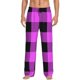 thumbnail image 1 of Balery Purple Black Buffalo Plaid Pantalones de pijama para hombre, pijama ultraligero, pantalón de descanso-3X-Large, 1 of 6
