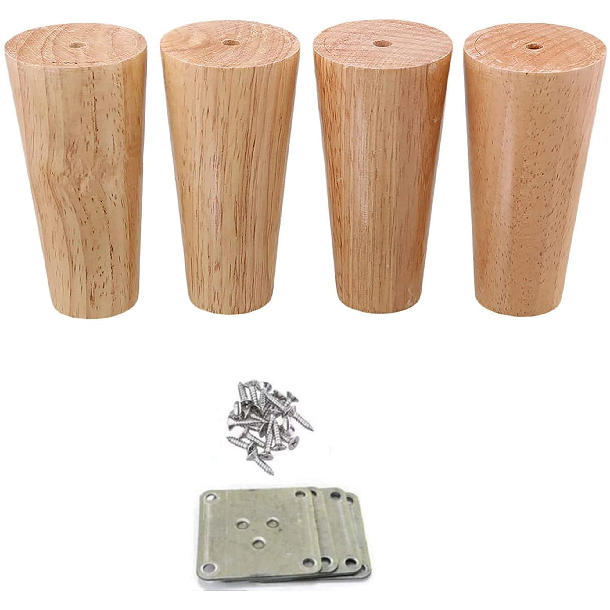 10inches 25cm Wooden Furniture Legs Set of 4 Solid Wood Tapered Sofa Legs Replacement Furniture Feet with Mounting Plate Screws for Couch and Chair Sofa Cabinet Ottoman Legs Walmart