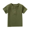 thumbnail image 2 of UACY Boys Henley Short Sleeve Shirts Kids Cotton Casual T-Shirt Button Front Solid Tops Tees Summer Clothes (Mint Green, 7-8 Years), 2 of 9