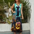 thumbnail image 4 of Halloween Ghosts Horror Pumpkin Sleeveless Dress Woman Fashion Long Dresses Women's Summer Suit Dress 2025, 4 of 7