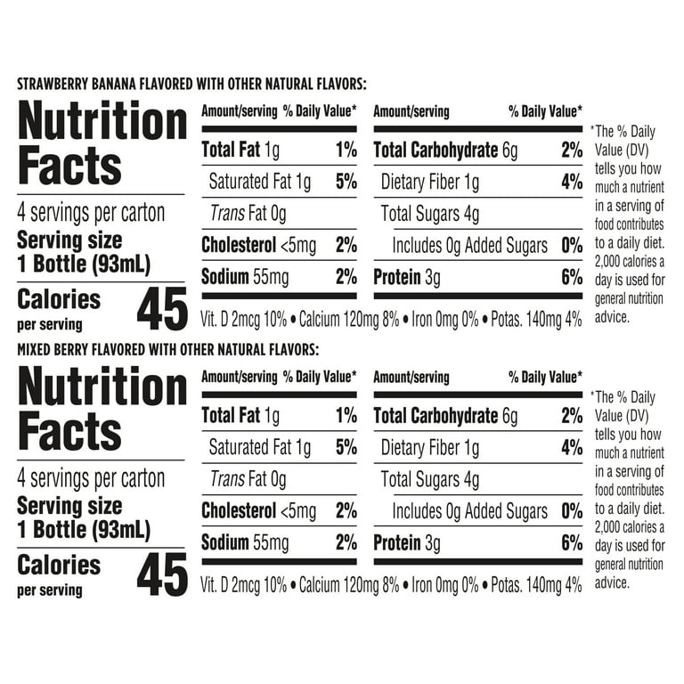 Activia Zero 0g Added Sugar* Strawberry Banana and Mixed Berry Probiotic Dailies, Lowfat Probiotic Yogurt Drinks, Zero 0g Added Sugar, 3.1 fl oz, 8 Count