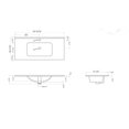 thumbnail image 3 of DAX Onix Glossy Ceramic Basin 40" – Modern Rectangular Bathroom Sink, Easy-Clean Durable Surface, 3 of 6