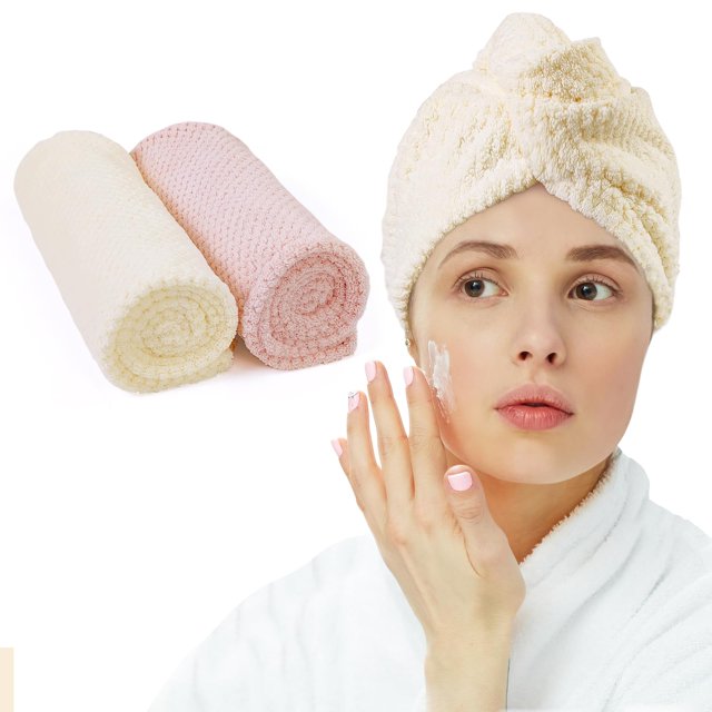 Hfzrzfh 2 Paquetes De Toallas Para El Cabello De Secado Rápido Diseño De Cuadros De Piña Abotonados Para Mujeres Con Todo Tipo De Cabello