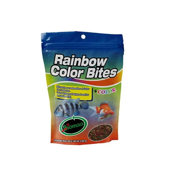 ALIMENTO PARA PECES RAINBOW COLOR BITES BOLSA POUCH BIOMAA 100 gr