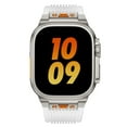 thumbnail image 2 of Watch Band for Apple Watch Ultra 2 Band 49mm 45mm 44mm 42mm, Men Luxury Rugged Silicone Rubber Strap with Metal Connector & Folding Clasp for iWatch Ultra Series 9 8 7 6 5 4 3 2 1 SE, 2 of 6