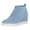 Blue, variant on HEWUQI Women's Wedge Ankle Booties Elastic Hollow out Side Zipper Slip on Casual Comfortable Short Boots Daily Dress Shoes Khaki Size 10