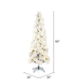 thumbnail image 3 of Vickerman 5' x 26" Flocked Atka Pencil Artificial Christmas tree, Warm White LED Lights., 3 of 4
