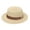 Beige, variant on Women Wide Brim Straw Boater Hat UPF Sun Protection Foldable Beach Fedora with Rhinestone Buckle Ribbon