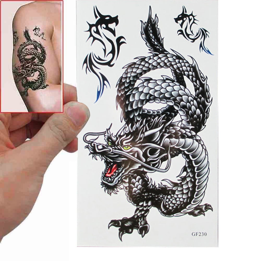 3d Arm Leg Body Art Sticker Black Dragon Disposable Removable Waterproof  Cool Temporary Tattoo Sticker Decal Hand Tattoo 2020 Buy Black Dragon Totem  Temporary Tattoo Body Art Arm Flash Tattoo Stickers |