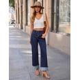 thumbnail image 4 of Merokeety Womens 2026 Mid Rise Button Fly Baggy Wide Leg Denim Jeans indigo 16, 4 of 5