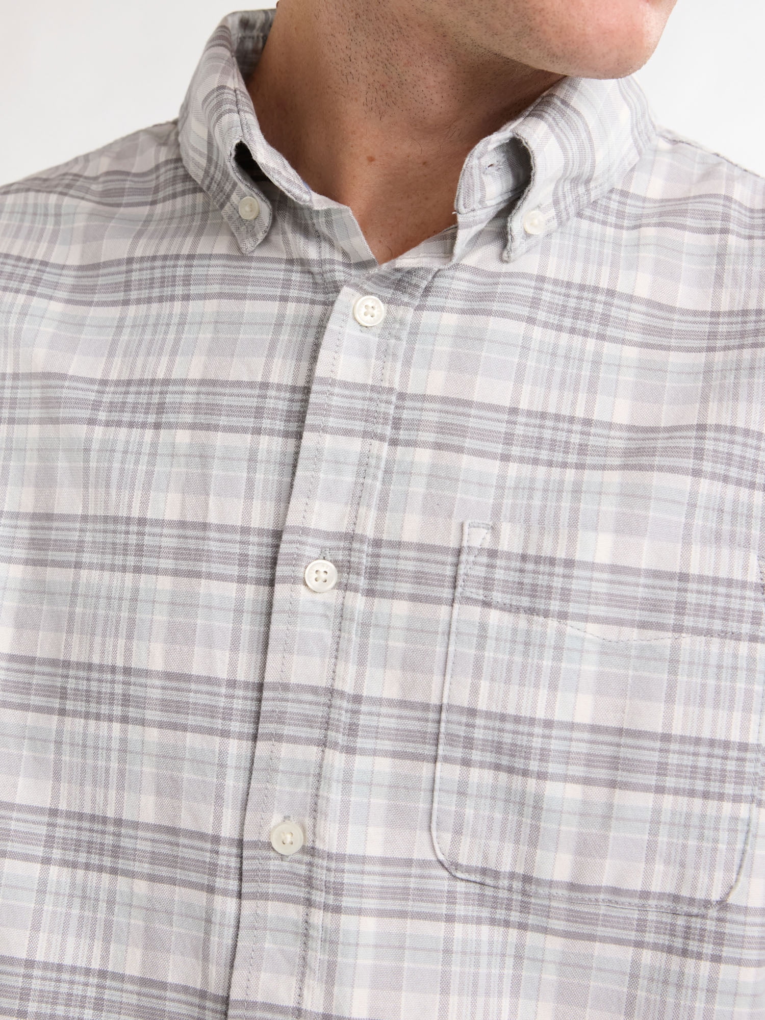 Free Assembly Men's Oxford Woven Shirt With Long Sleeves, Sizes XS-3XL