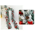 thumbnail image 2 of Hvmvliv Christmas Garland 106.3in Christmas Flocked Rattan with Hanging Balls PVC Xmas Garlands Doorway Handrail Fireplace Indoor Decorations Red, 2 of 9