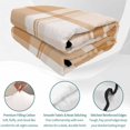 thumbnail image 4 of 3 Pieces King Quilt Set,Minimalist Apricot White Plaid Soft Bedding Sets with 1 Quilt & 2 Pillow Shams,Neutral Tartan Checkered Summer Bedspread Lightweight Coverlet Comforter for All Season, 4 of 9