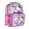 thumbnail image 2 of Hello Kitty Travel Backpack Neon Rainbows Magic Sequins 5 Piece Set Lunch Bag Cinch Bag Gadget Case Water Bottle, 2 of 5