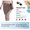 thumbnail image 7 of Kll Red Ladybugs On Dark Background Print Women'S Sarong Coverups Short Bathing Suit Wrap Skirt Beach Wrap Swimsuit Cover Ups, 7 of 7