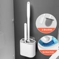 thumbnail image 1 of Wikyostar-Juego de escobillas de inodoro con soporte para colgar en la pared, cerdas de silicona TPR, cepillos para Herramientas de limpieza de suelo, accesorios de baño, 1 of 4