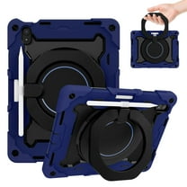 iPad 10th Generation 10.9 Inch Case 2022, TECH CIRCLE Heavy Duty Shockproof Rugged Protective Rotating Stand Case with Pencil Holder Handle Grip Kids Case for Apple iPad iPad 10th Gen 2022,Darkblue