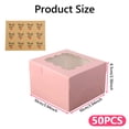 thumbnail image 3 of 50pcs Cookie Boxes, 4x4x2.5in Pink Bakery Boxes with Window, Mini Cake Boxes, Dessert, Pastry, Small Treat Boxes, 3 of 7
