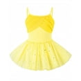thumbnail image 6 of Girls Ballet Dance Dress, Toddler Leotards Shiny Ballet Tutu Skirt Bright Yellow 2-10T, 6 of 7