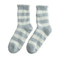 thumbnail image 5 of Naierhg Thermal socks 1 Pair Mid-Tube Non-slip Silicone Bottoms Unisex Socks Autumn Winter Striped Print Floor Socks White Blue, 5 of 8