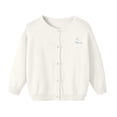 thumbnail image 3 of PureCasa Girls' Cardigan Sweater Cute Buttons Cotton Solid Color Embroidery Long Sleeve Crewneck Uniform Sweater for 18M-14Y Girls, 3 of 10