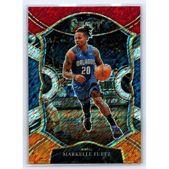 2020-21 Panini Select Markelle Fultz Orlando Magic #52 Red White Orange Shimmer Basketball Card
