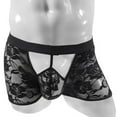 thumbnail image 2 of EOYWHK Lace Boxer Briefs for Men Floral Print Vintage Crochet Underwear Stretch Breathable Seamless Mens Underwear Clearance, 2 of 3