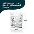 thumbnail image 3 of Libbey Hobstar Double Old Fashioned Glasses, Clear Cut Glass Drinking Glasses Set of 4, Durable, Vintage Whiskey Glasses for Cocktail, Drinks and More, 3 of 5