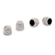 MYMINIFACTORY Mini-Factory Car Tire Valve Stem Caps Bling Deluxe Auto Crystal Diamond Accessories Car Tire/Wheel Decoration - Silver