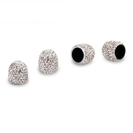 Mini-Factory Car Tire Valve Stem Caps Bling Deluxe Auto Crystal Diamond Accessories Car Tire/Wheel Decoration - Silver