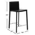 thumbnail image 3 of SAFAVIEH Jason Square Mid Back Counter Stool, Black (Set of 2), 3 of 8