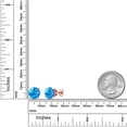 thumbnail image 3 of Gem Stone King 1.88 Ct Round Cabochon 10mm Blue Simulated Opal 18K Rose Gold Plated Silver Stud Earrings for Women Men, 3 of 4