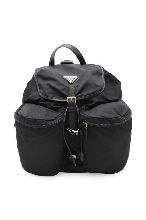 Pre-Owned PRADA Prada Triangle Backpack Rucksack Daypack Nylon NERO Black Purchased... (Good)