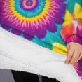 thumbnail image 3 of Oversized Wearable Blanket Hoodie,Rainbow Tie Dye Radial Pattern Sherpa Blanket Hoodie with Super Pockets,Super Warm Fuzzy Pullover for Women & Men, 3 of 6