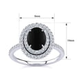 thumbnail image 4 of SuperJeweler 1 1/2 Carat Oval Shape Black Onyx and Double Halo Diamond Ring In Sterling Silver For Women, 4 of 5