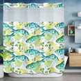 thumbnail image 2 of Summer Oceans Fish No Hook Shower Curtain with Snap in Liner Country Sea Watercolor Yellow Lemon Leaf Waterproof Bathroom Shower Curtain with See Through Top Window for Bathtub 72" x 78", 2 of 9