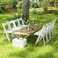 thumbnail image 2 of Costway 8 Pack Resin Folding Chairs with Padded Seat All-Weather Resin Frame Patio White, 2 of 8