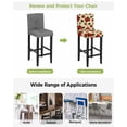 thumbnail image 3 of Beige Red Strawberry Bar Stool Covers Set of 4, Spring Floral Watercolor Summer Botanical Stretch Bar Chair Covers with Backs, Removable Pub Counter Height Chair Cover for Kitchen Dining Room Cafe, 3 of 7