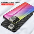 thumbnail image 2 of SaniMore Cover Compatible with iPhone 14 Pro 6.1" 2022, Rugged Carbon Fiber Glass Backplane Shockproof TPU Bumper Luxury Eye-catching Anti-drop Heavy Duty Protective Case For iPhone 14 Pro, Blue, 2 of 10